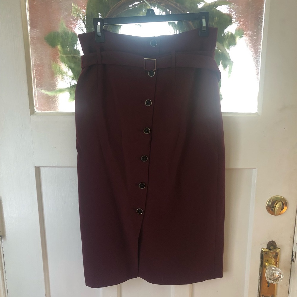 White House Black Market Maroon skirt
